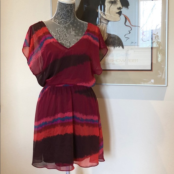 Express Chiffon Dress with Flutter Sleeves - Picture 1 of 7